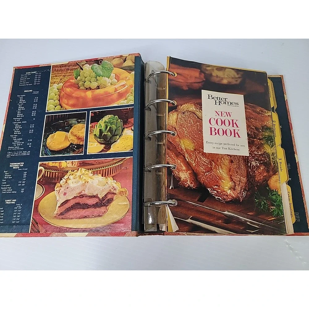 1968 Meredith Press Better Homes & Gardens New‎ Cook Book Hard Cover Binder